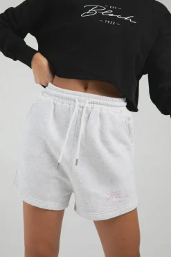 New Bloch SALE | Off Duty High Waisted Terry Shorts | Snow Marle