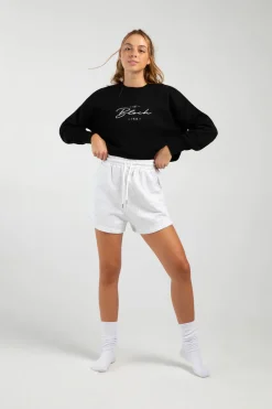 New Bloch SALE | Off Duty High Waisted Terry Shorts | Snow Marle