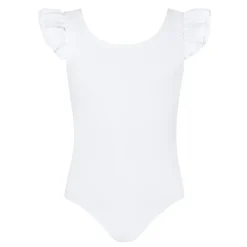 Hot Energetiks Emery Frill Sleeve Leotard | White | Child