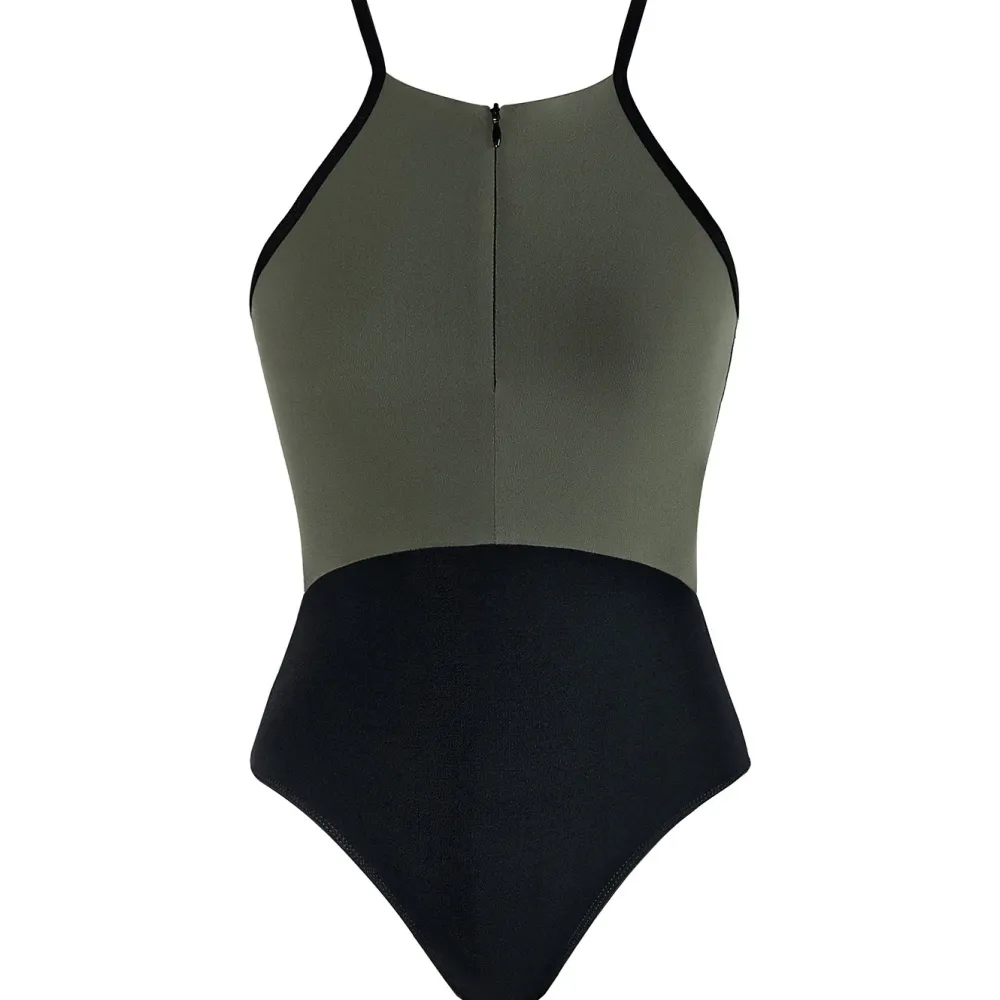Discount Energetiks Isabelle Zip Leotard | Khaki (Adult)