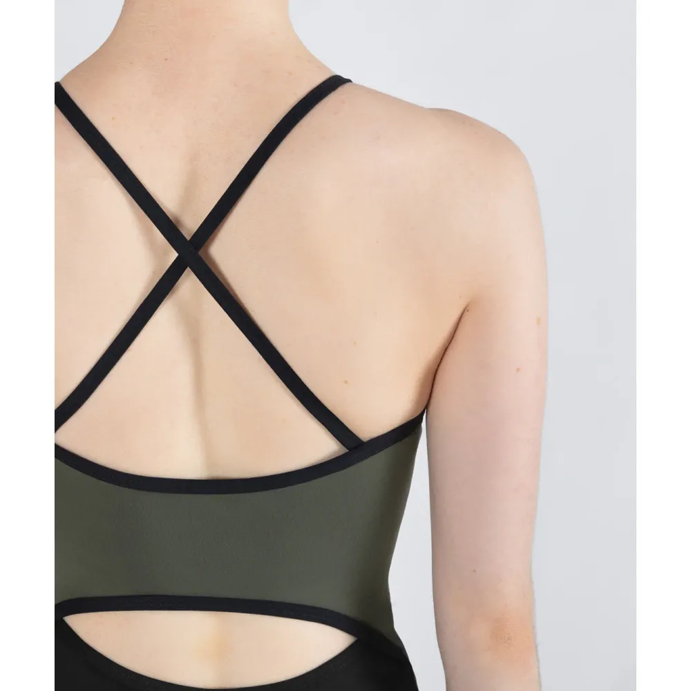 Discount Energetiks Isabelle Zip Leotard | Khaki (Adult)