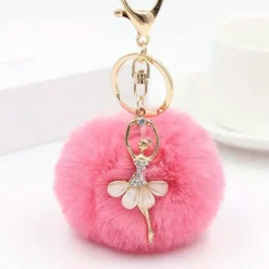 Sale Temu Plush Ballerina Keyring | Pink