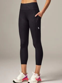 Online Running Bare SALE | All Star Ab-Waist 7/8 Leggings | Winnie Black (Adult)