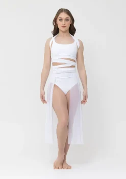 Outlet Studio 7 Convertible Mesh Overdress | White
