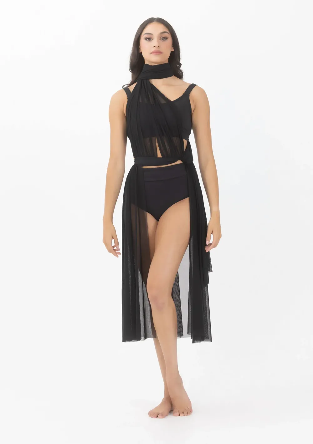 Best Studio 7 Convertible Mesh Overdress | Black