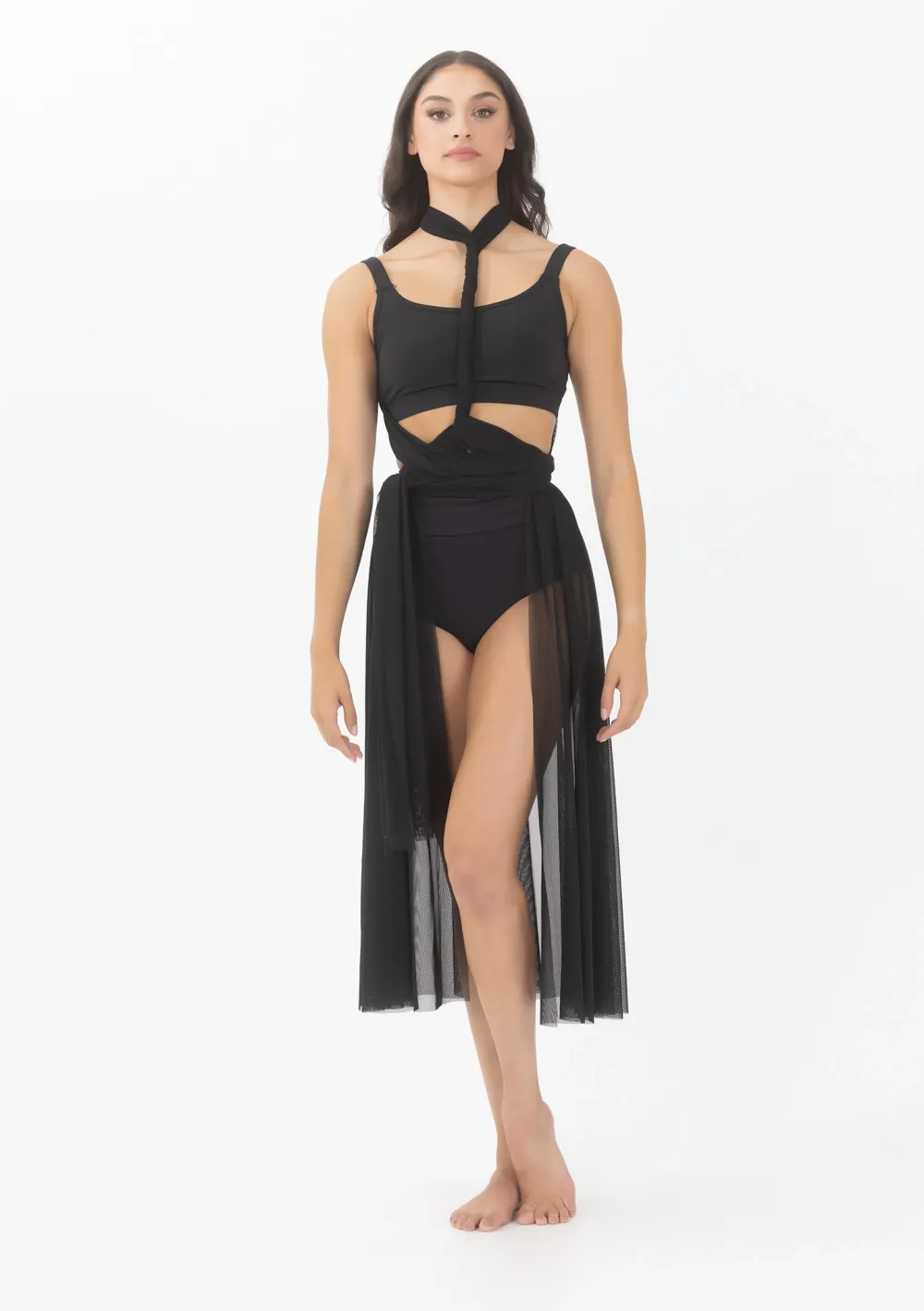 Best Studio 7 Convertible Mesh Overdress | Black