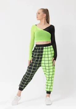 Sale Studio 7 Geo Print Harem Pants | Neon Green