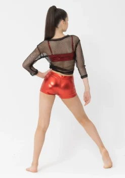Fashion Studio 7 Long Sleeve Fishnet Crop | Black