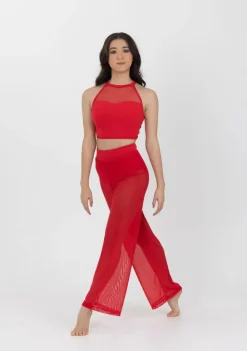 Fashion Studio 7 Mesh Performance Crop | Red