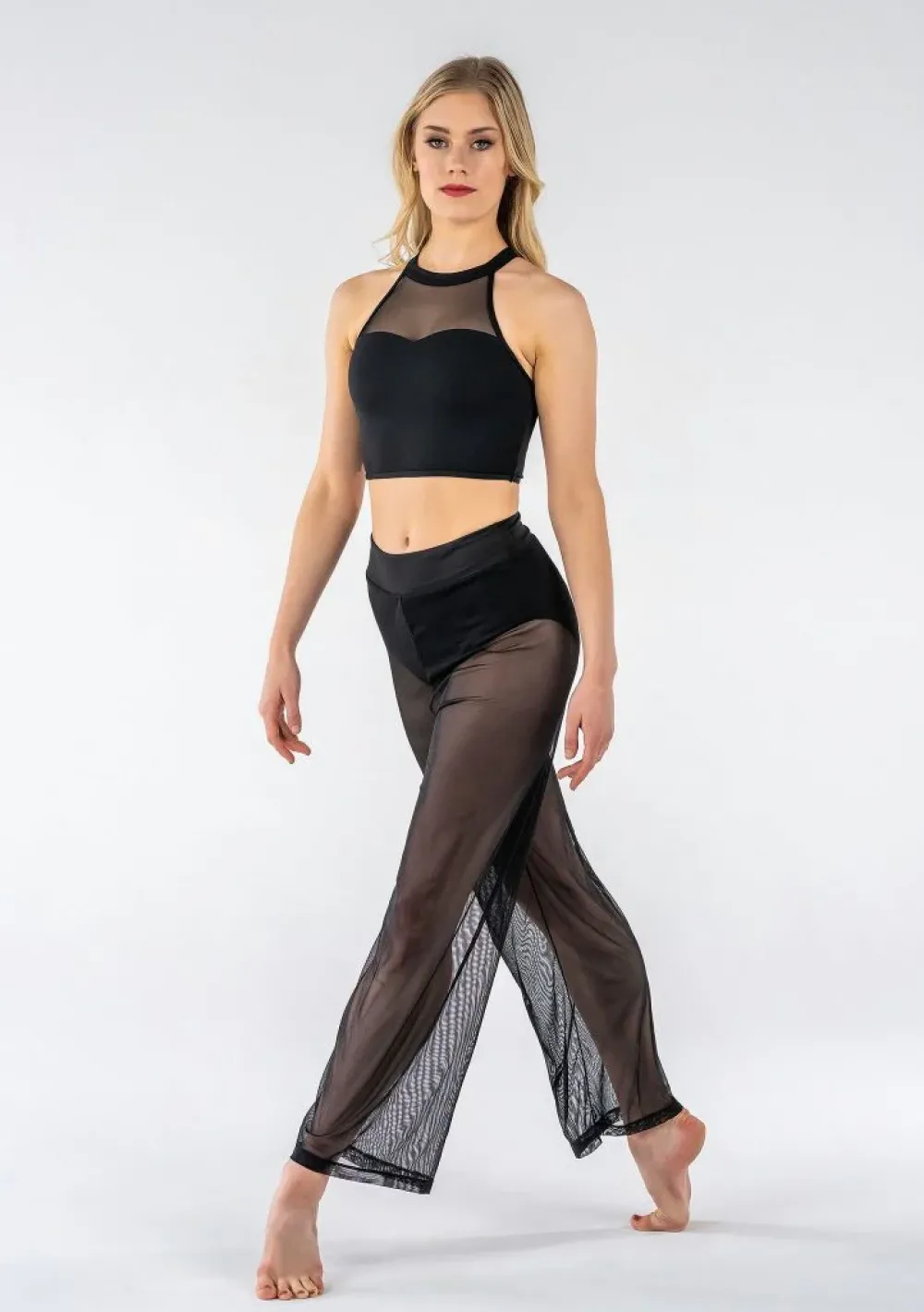 Clearance Studio 7 Mesh Performance Crop | Black