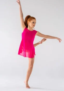 Fashion Studio 7 Mesh Slip Dress | Neon Pink