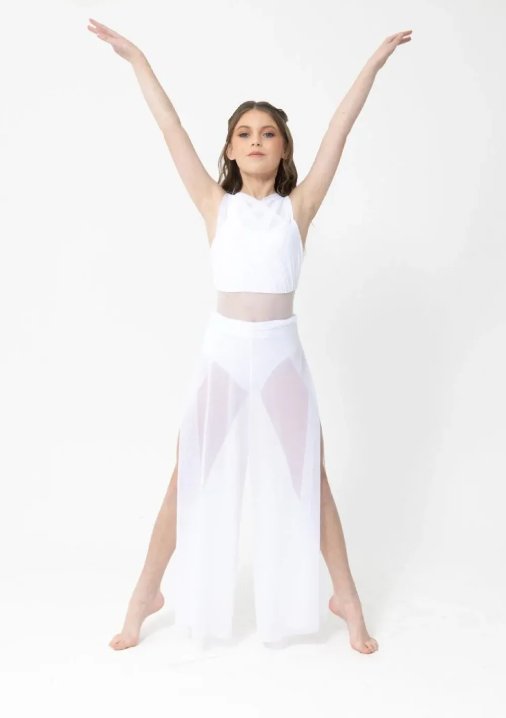 Clearance Studio 7 Mesh Wrap Pants | White