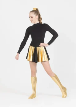 Outlet Studio 7 Metallic Cheer Skirt | Gold
