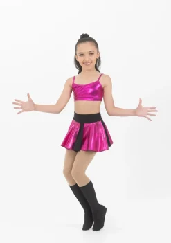 Outlet Studio 7 Metallic Cheer Skirt | Hot Pink
