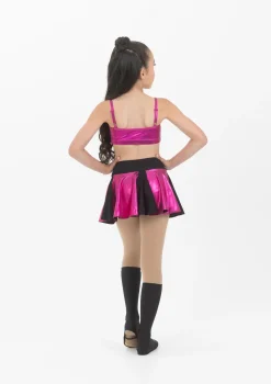 Outlet Studio 7 Metallic Cheer Skirt | Hot Pink