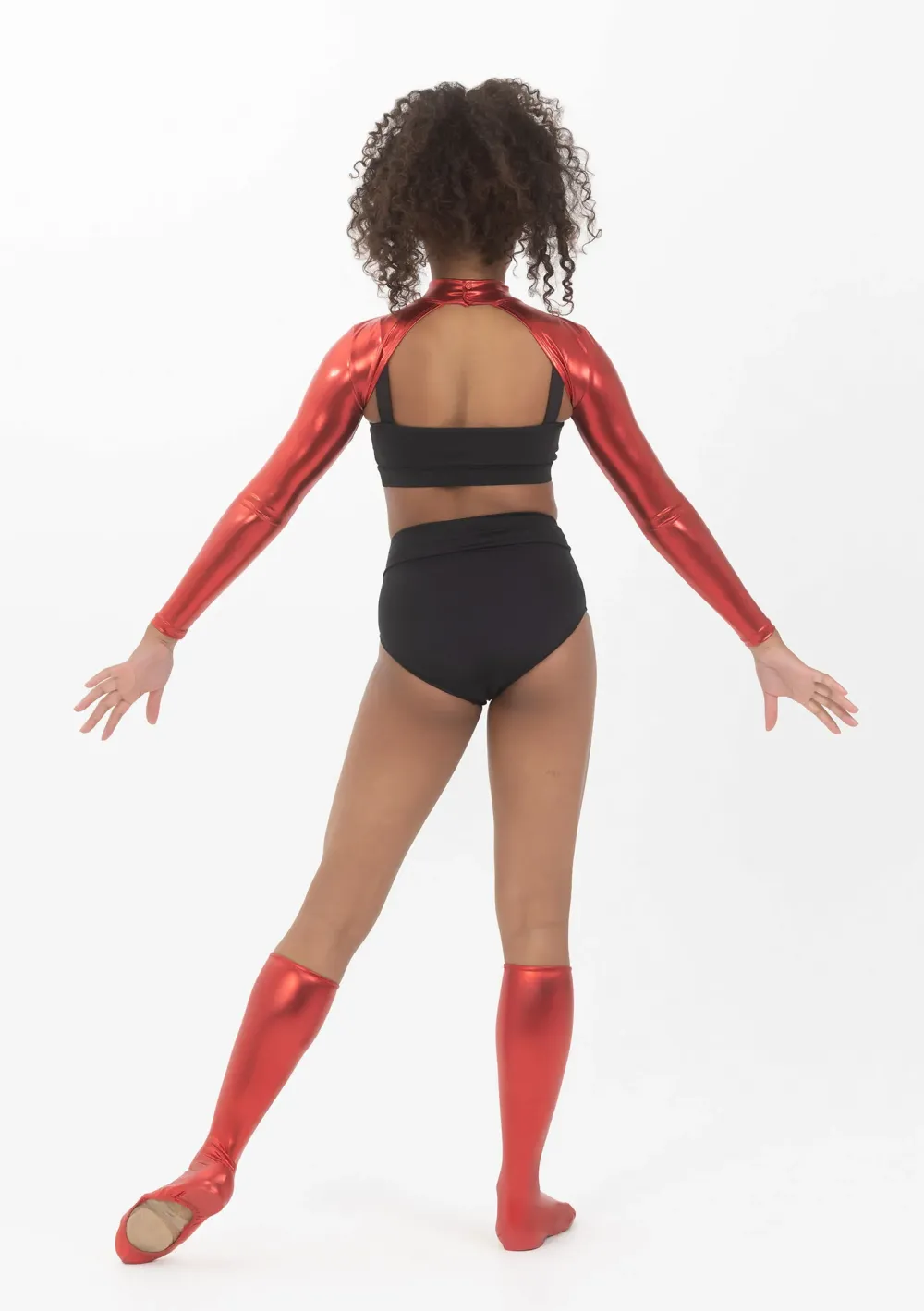 Fashion Studio 7 Metallic Shrug | Red